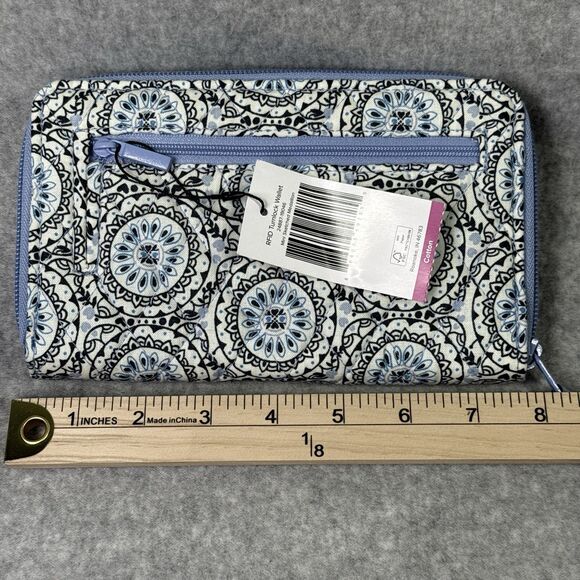 Vera Bradley RFID Turnlock Wallet "Sketched Medallion" Pattern Accordion Style - Picture 7 of 9